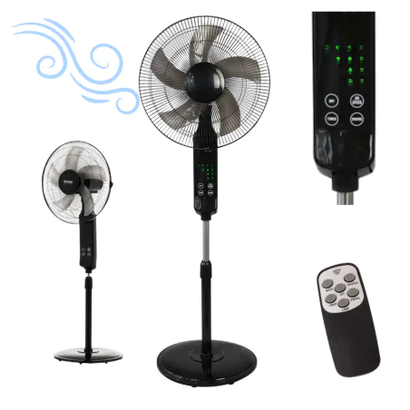 Wentylatory-podlogowe - wentylator stojący podłogowy z pilotem czarny 50w vo1884 volteno 