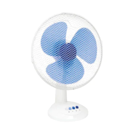 Wentylatory-na-biurko - wentylator biurkowy obrotowy biało-niebieski 12 cali 40w fan2.b.31 tevo 