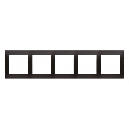 Ramki-pieciokrotne - ramka pięciokrotna do puszek karton-gips czarna drk5/4 kontakt simon 54 