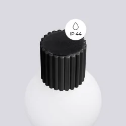 Kinkiety-lazienkowe - lampa ścienna do łazienki kinkiet hermetyczny kula czarny g9 halo sl.1721 sollux 