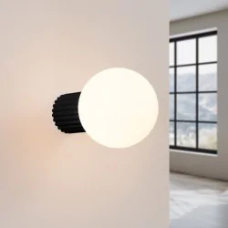 Kinkiety-lazienkowe - lampa ścienna do łazienki kinkiet hermetyczny kula czarny g9 halo sl.1721 sollux 