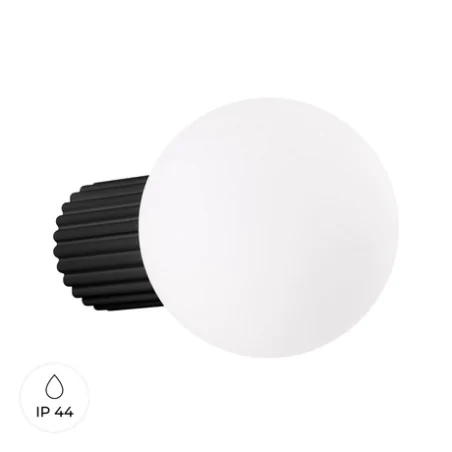 Kinkiety-lazienkowe - lampa ścienna do łazienki kinkiet hermetyczny kula czarny g9 halo sl.1721 sollux 
