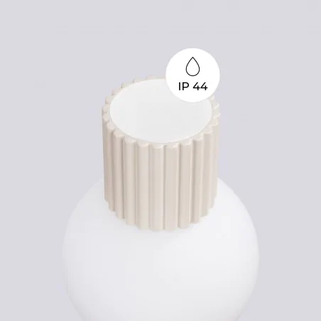 Kinkiety-lazienkowe - lampa ścienna do łazienki kinkiet kula z beżową podstawą g9 halo sl.1717 sollux 