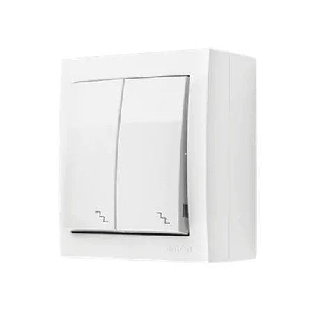 Wylaczniki-schodowe - włącznik schodowy natynkowy podwójny biały ip44 kontakt simon aquaclick acw6/2/11 