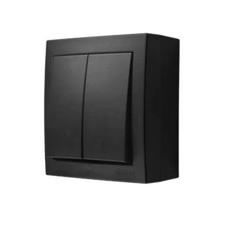 Wylaczniki-schodowe - acw6/2/x/49 czarny wyłącznik schodowy natynkowy podwójny bez piktogramu ip44 kontakt simon aquaclick 