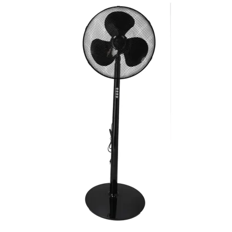 Wentylatory-podlogowe - czarny mocny wentylator stojący wiatrak podłogowy do biura na upały 40w dedra da-1610b 