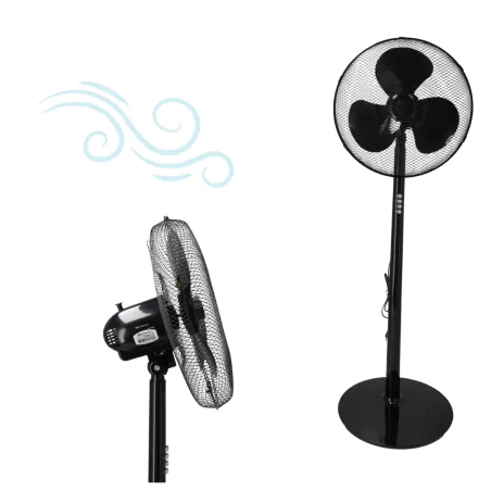 Wentylatory-podlogowe - czarny mocny wentylator stojący wiatrak podłogowy do biura na upały 40w dedra da-1610b 