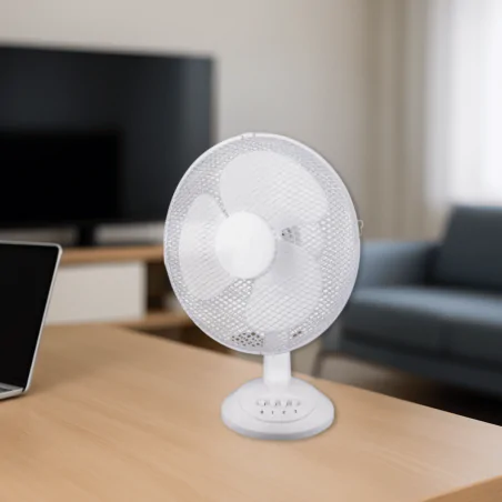 Wentylatory-na-biurko - wentylator na biurko biały obrotowy 12 cali 40w tevo 
