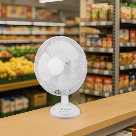 Wentylatory-na-biurko - wentylator na biurko biały obrotowy 12 cali 40w tevo 