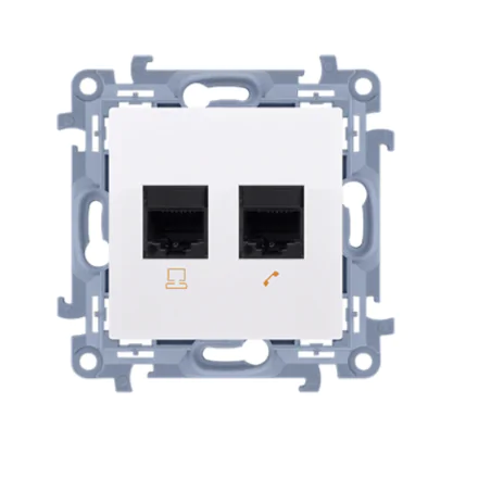 Gniazda-komputerowe - gniazdo komputerowe rj45+telefoniczne rj11 białe c5t.01/11kontakt simon 10 