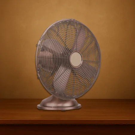 Wentylatory-na-biurko - wentylator biurkowy obrotowy 12 cali retro metalowy 40w miedziany tevo 