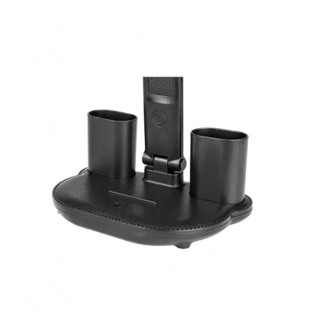 Lampki-biurkowe - czarna lampka na biurko led ściemnialna z funkcją zegara i wentylatorem summer lvt 