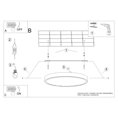 Plafony - plafoniera sufitowa led w czarnej obudowie onyx 30  led 3000k sollux sl.1242 