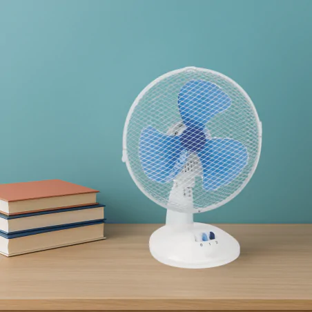 Wentylatory-na-biurko - wentylator na biurko obrotowy 9 cali 30w biało-niebieski tevo 