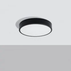 Plafony - plafon 23w led ciepły w czarnej obudowie onyx 40 led 3000k sollux sl.1244 