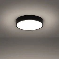 Plafony - plafon 23w led ciepły w czarnej obudowie onyx 40 led 3000k sollux sl.1244 