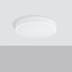 Plafony - plafon sufitowy ciepły onyx 50 biały led 3000k sollux sl.1247 