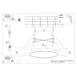 Plafony - plafon 23w led ciepły w czarnej obudowie onyx 40 led 3000k sollux sl.1244 