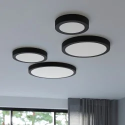 Plafony - plafon 23w led ciepły w czarnej obudowie onyx 40 led 3000k sollux sl.1244 