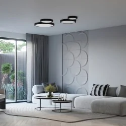 Plafony - plafon 23w led ciepły w czarnej obudowie onyx 40 led 3000k sollux sl.1244 