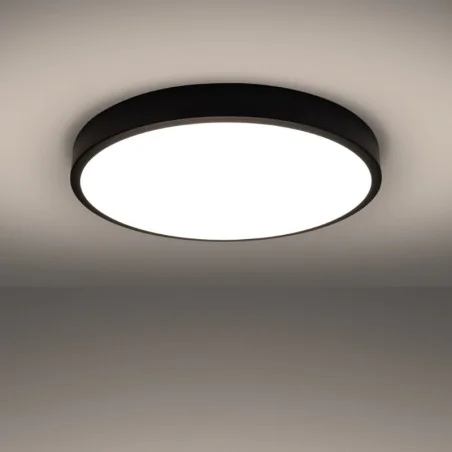 Plafony - plafon czarny led lampa sufitowa okragła onyx 60 3000k sollux sl.1248 