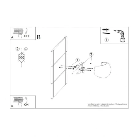 Kinkiety-do-salonu - kinkiet ścienny betonowy industrialny góra-dół globe sl.1362 sollux 