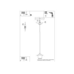 Lampy-sufitowe - lampa sufitowa wisząca betonowa z dodatkiem drewna loft mab sl.1363 sollux 