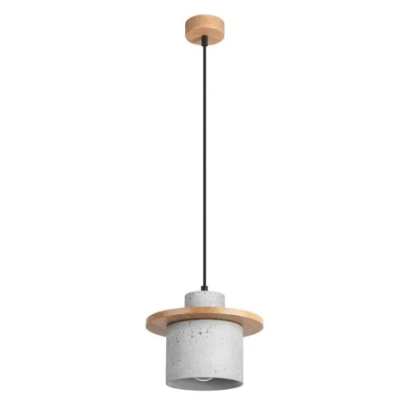 Lampy-sufitowe - lampa sufitowa wisząca betonowa z dodatkiem drewna loft mab sl.1363 sollux 