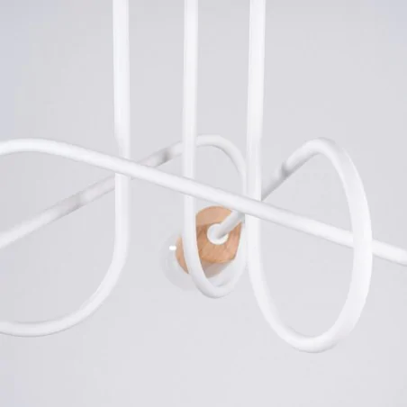 Lampy-sufitowe - lampa sufitowa biała z dodatkiem drewna supeł żyrandol na 3 żarówki ember sl.1474 sollux 