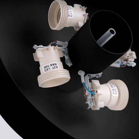 Plafony - plafoniera nowoczesna czarna na 4 żarówki e27 omiq czarny sollux sl.1678 