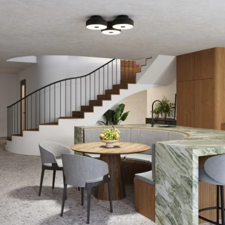 Plafony - plafoniera nowoczesna czarna na 4 żarówki e27 omiq czarny sollux sl.1678 