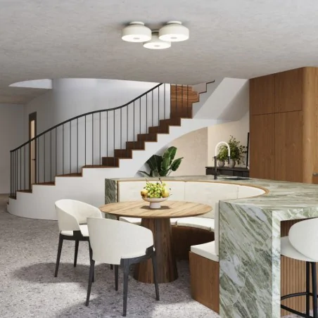 Plafony - plafon beżowy oprawa sufitowa na 4 żarówki omiq beżowy sollux sl.1679 