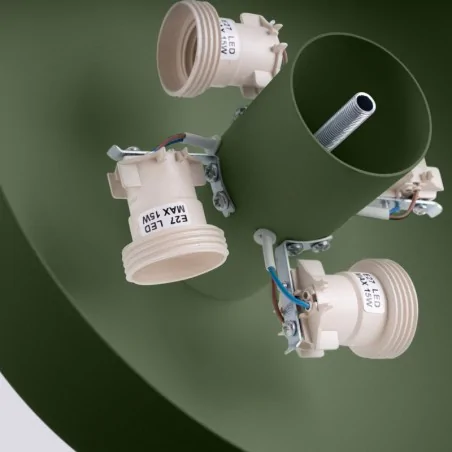 Plafony - plafoniera sufitowa na 4 żarówki omiq zielony oliwkowy sollux sl.1680 