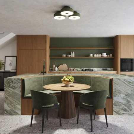 Plafony - plafoniera sufitowa na 4 żarówki omiq zielony oliwkowy sollux sl.1680 