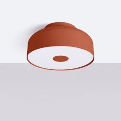 Plafony - plafon lampa sufitowa 4xe27 okrągła omiq ochra czerwona sollux sl.1681 