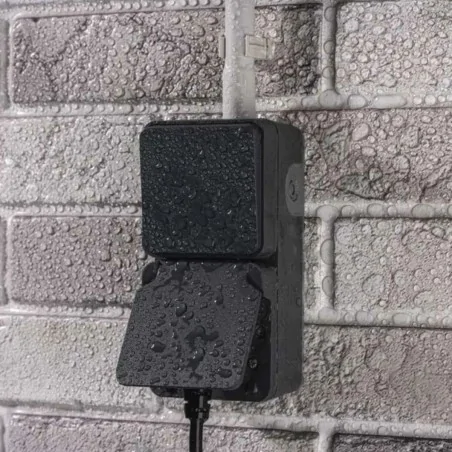 Gniazda-pojedyncze-natynkowe - gniazdo zewnętrzne elewacyjne natynkowe z wyłącznikiem schodowym ciemne ip55 cyklone emos 