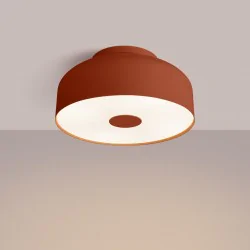Plafony - plafon lampa sufitowa 4xe27 okrągła omiq ochra czerwona sollux sl.1681 