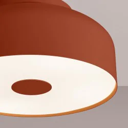 Plafony - plafon lampa sufitowa 4xe27 okrągła omiq ochra czerwona sollux sl.1681 