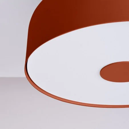 Plafony - plafon lampa sufitowa 4xe27 okrągła omiq ochra czerwona sollux sl.1681 