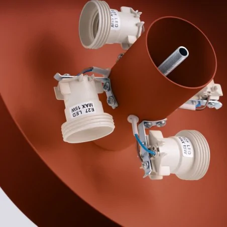 Plafony - plafon lampa sufitowa 4xe27 okrągła omiq ochra czerwona sollux sl.1681 