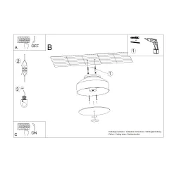 Plafony - plafon lampa sufitowa 4xe27 okrągła omiq ochra czerwona sollux sl.1681 