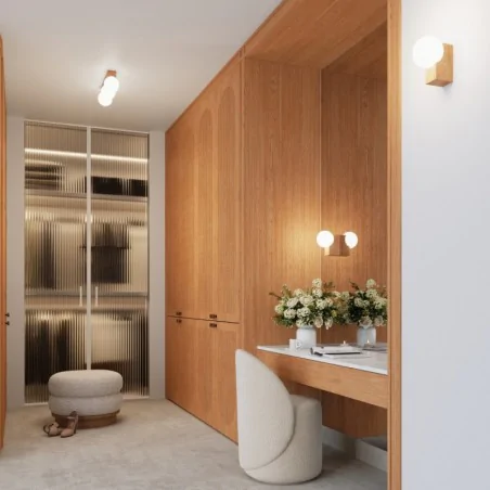 Kinkiety-do-salonu - kinkiet lampa na ścianę kula mleczna bulbo naturalne drewno sollux sl.1682 