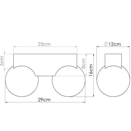 Oswietlenie-sufitowe - plafon lampa sufitowa 2 kule boho bulbo 2 naturalne drewno sollux sl.1683 