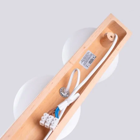 Oswietlenie-sufitowe - plafon listwa oświetleniowa 3 kule bulbo naturalne drewno sollux sl.1684 