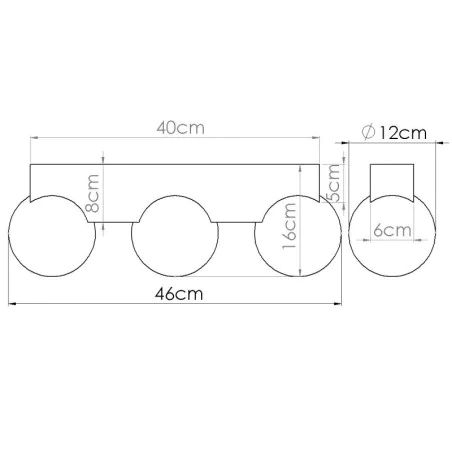 Oswietlenie-sufitowe - plafon listwa oświetleniowa 3 kule bulbo naturalne drewno sollux sl.1684 
