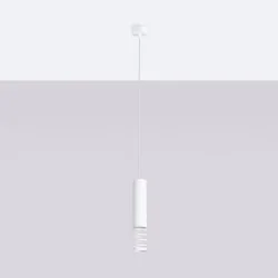 Lampy-sufitowe - lampa sufitowa wisząca tuba biała lami sl.1686 sollux 