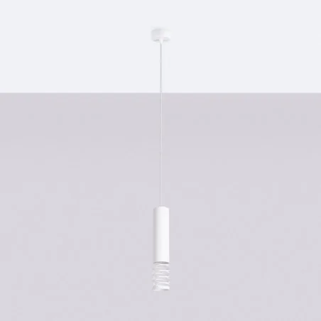 Lampy-sufitowe - lampa sufitowa wisząca tuba biała lami sl.1686 sollux 