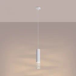 Lampy-sufitowe - lampa sufitowa wisząca tuba biała lami sl.1686 sollux 