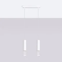 Lampy-sufitowe - lampa sufitowa wisząca podwójna biała gu10 lami sl.1687 sollux 