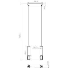Lampy-sufitowe - lampa sufitowa wisząca podwójna biała gu10 lami sl.1687 sollux 